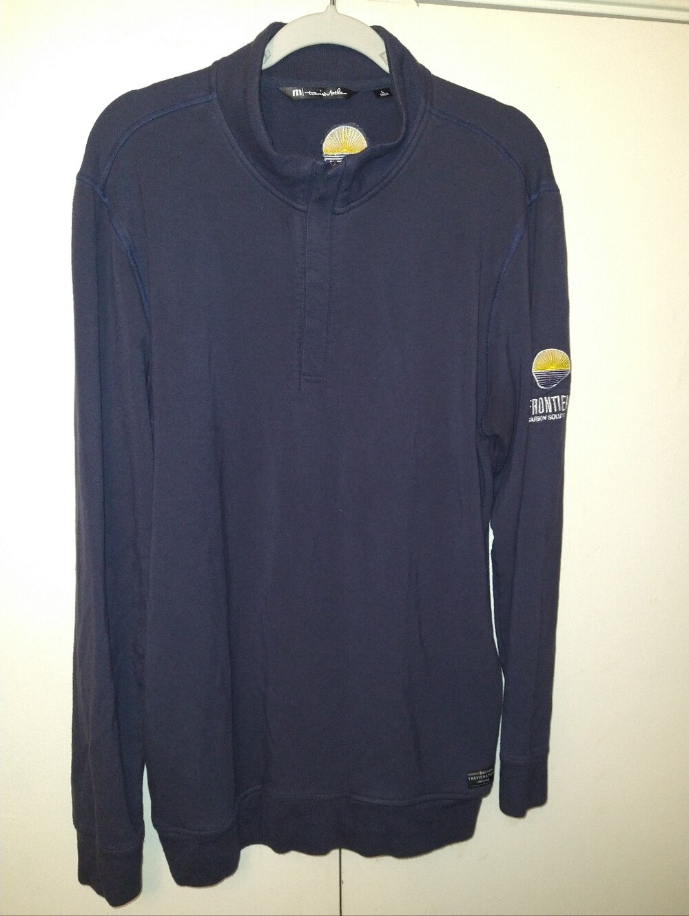 Travis Mathew 1/4 Zip Pullover Sweater Men's sz Large Frontier Carbon Solutions